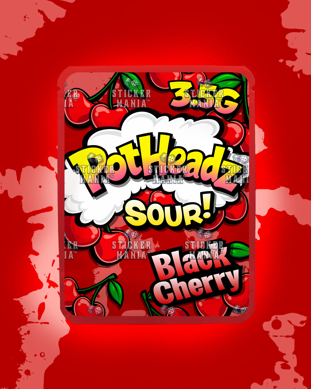 PotHeadz Black Cherry | Pre-Made Sticker Bag | 3.5g