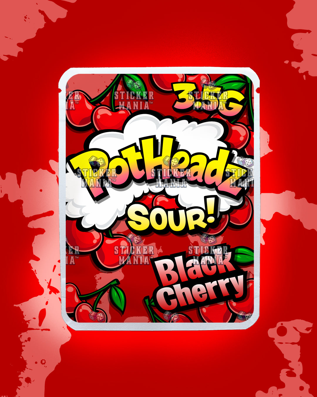 PotHeadz Black Cherry | Pre-Made Sticker Bag | 3.5g