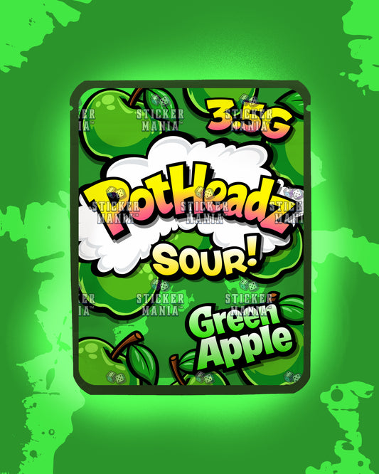 PotHeadz Green Apple | Pre-Made Sticker Bag | 3.5g