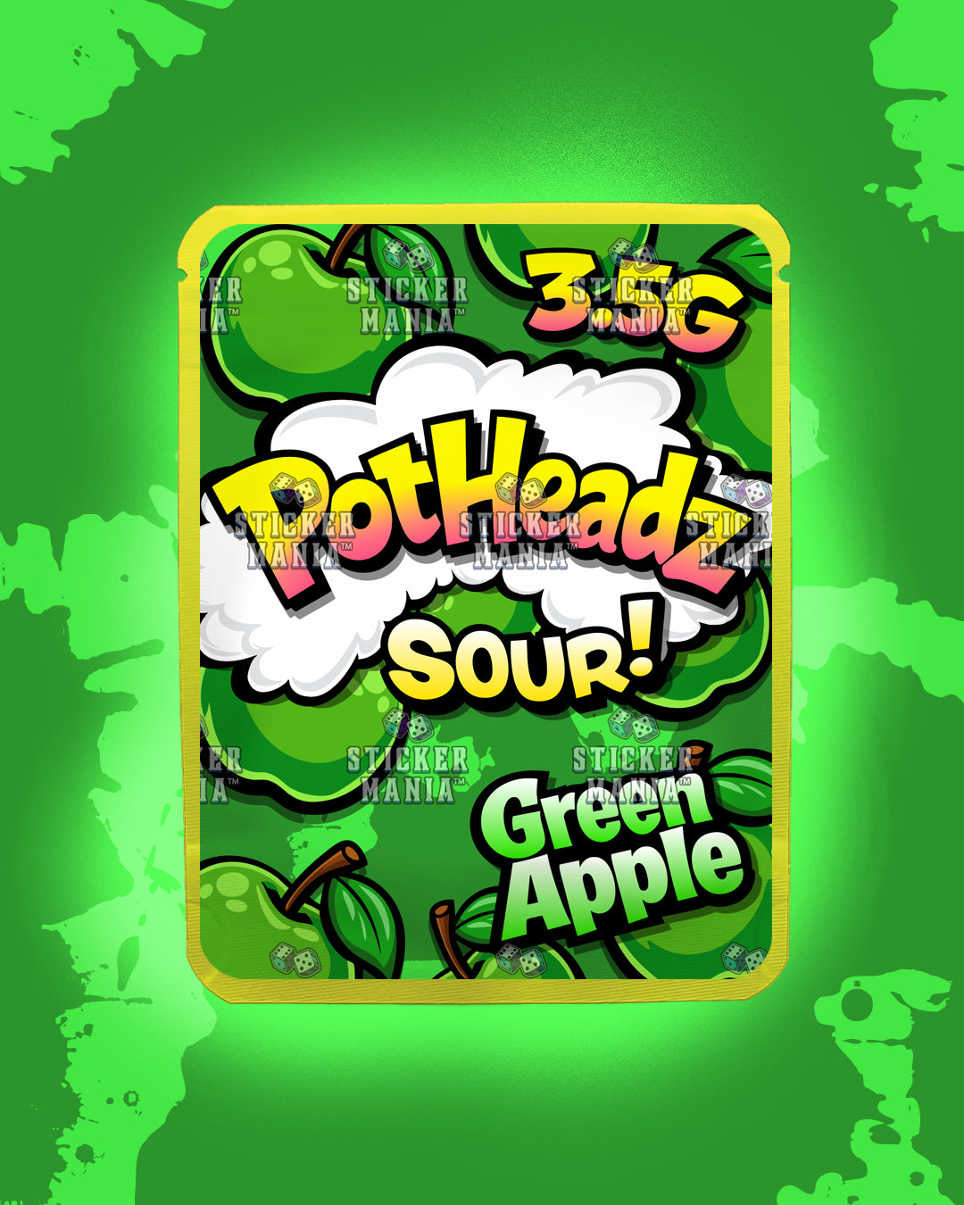 PotHeadz Green Apple | Pre-Made Sticker Bag | 3.5g