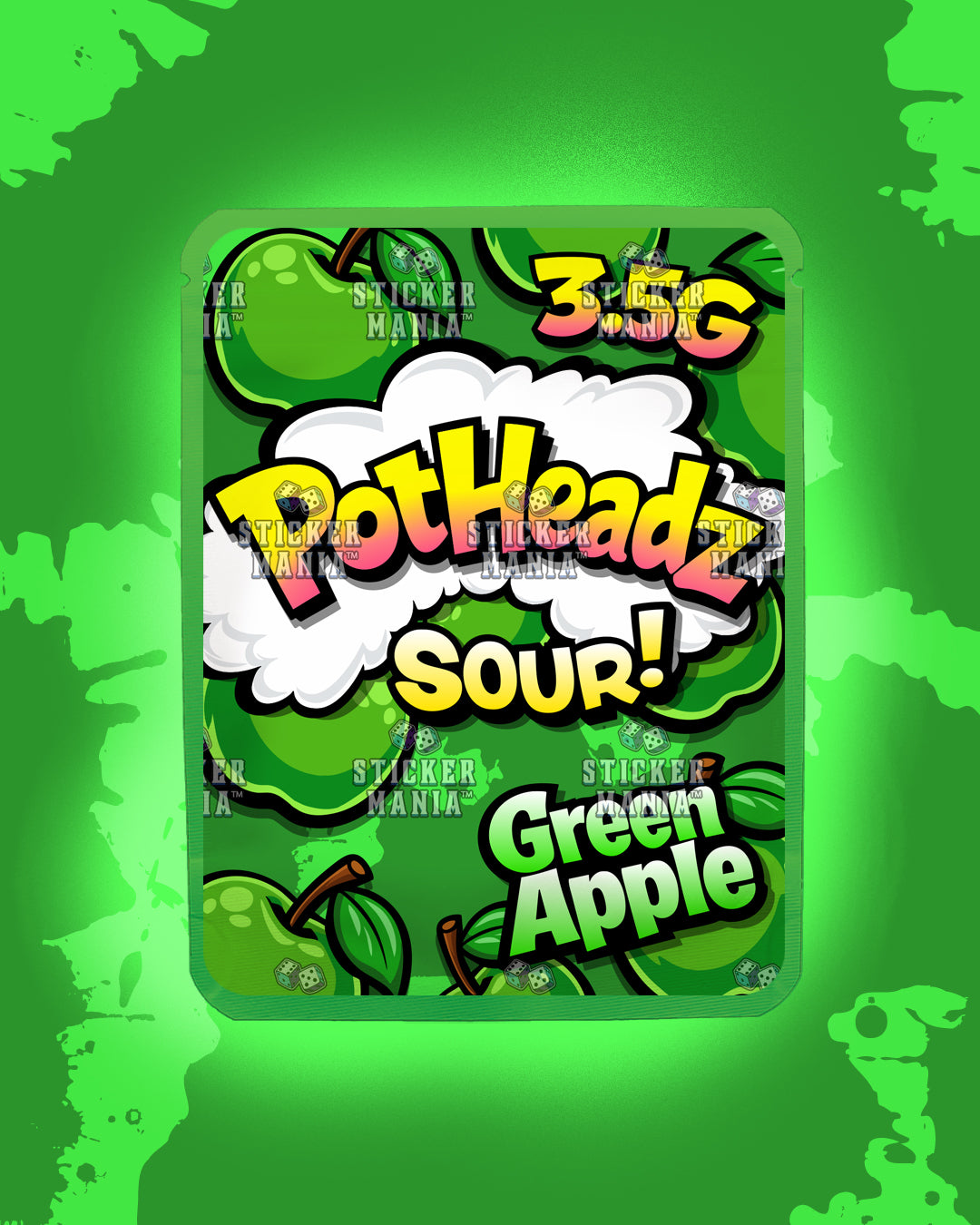 PotHeadz Green Apple | Pre-Made Sticker Bag | 3.5g