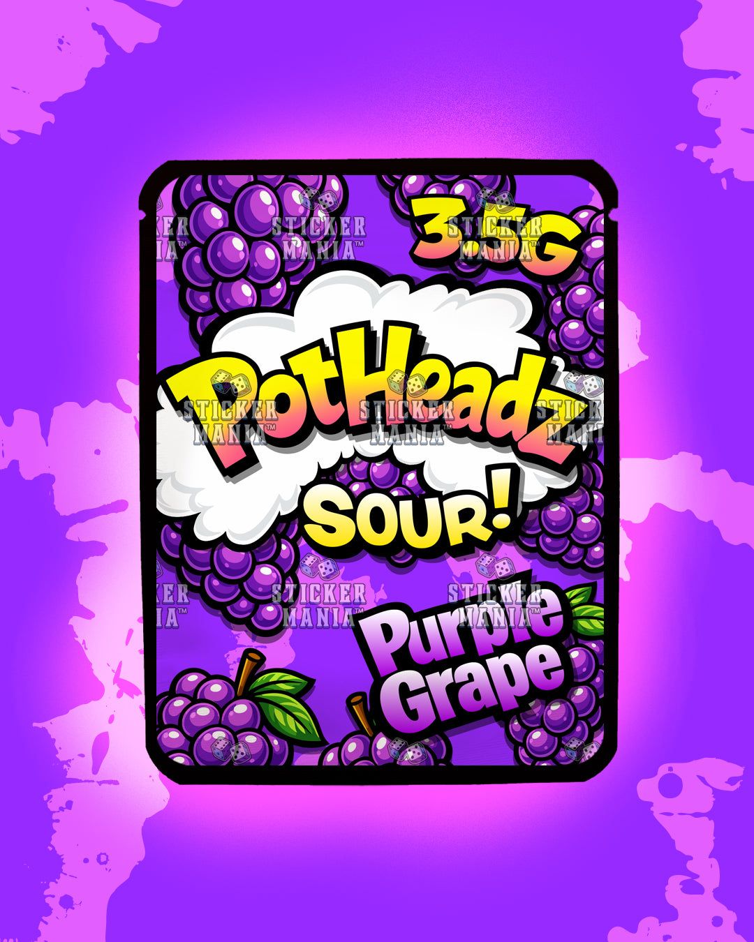 PotHeadz Purple Grape | Pre-Made Sticker Bag | 3.5g
