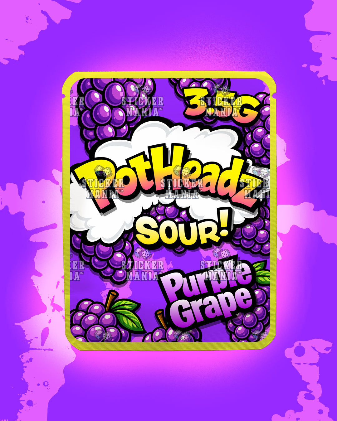 PotHeadz Purple Grape | Pre-Made Sticker Bag | 3.5g