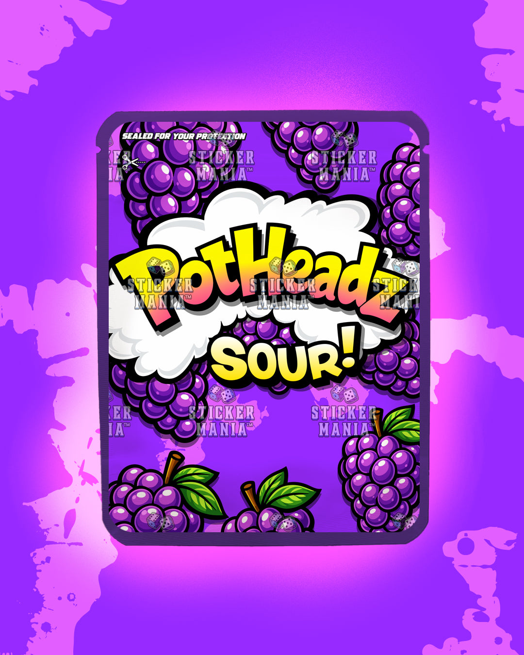 PotHeadz Purple Grape | Pre-Made Sticker Bag | 3.5g