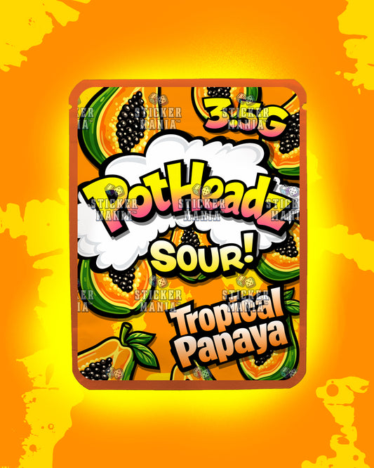 PotHeadz Tropical Papaya | Pre-Made Sticker Bag | 3.5g