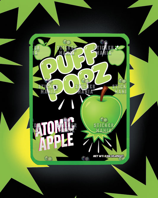 Puff Popz Atomic Apple | Pre-Made Sticker Bag | 3.5g