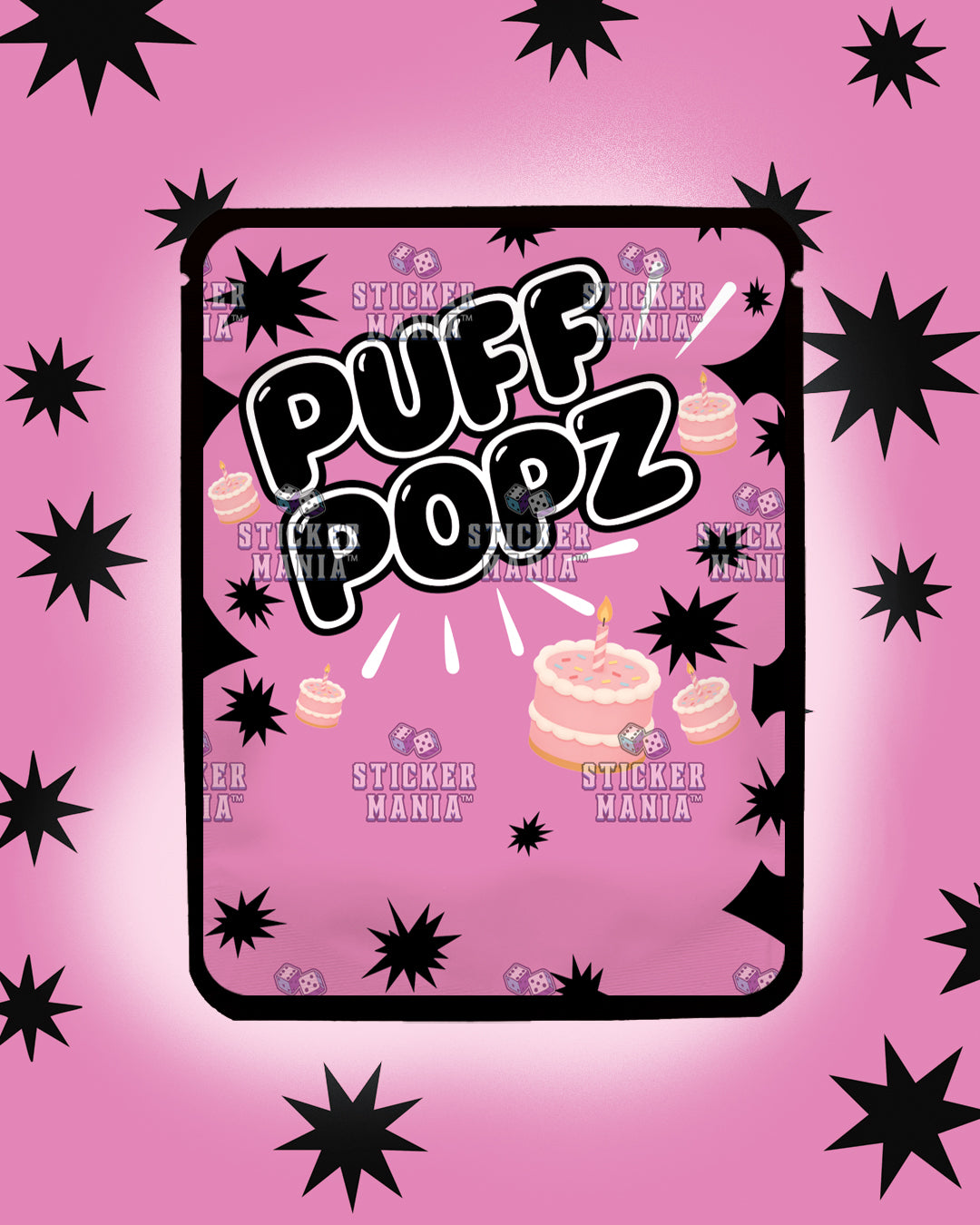 Puff Popz Birthday Cake | Pre-Made Sticker Bag | 3.5g