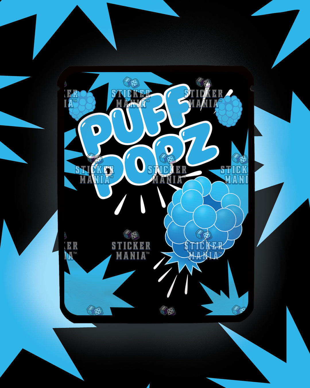 Puff Popz Blue Blast Berry | Pre-Made Sticker Bag | 3.5g