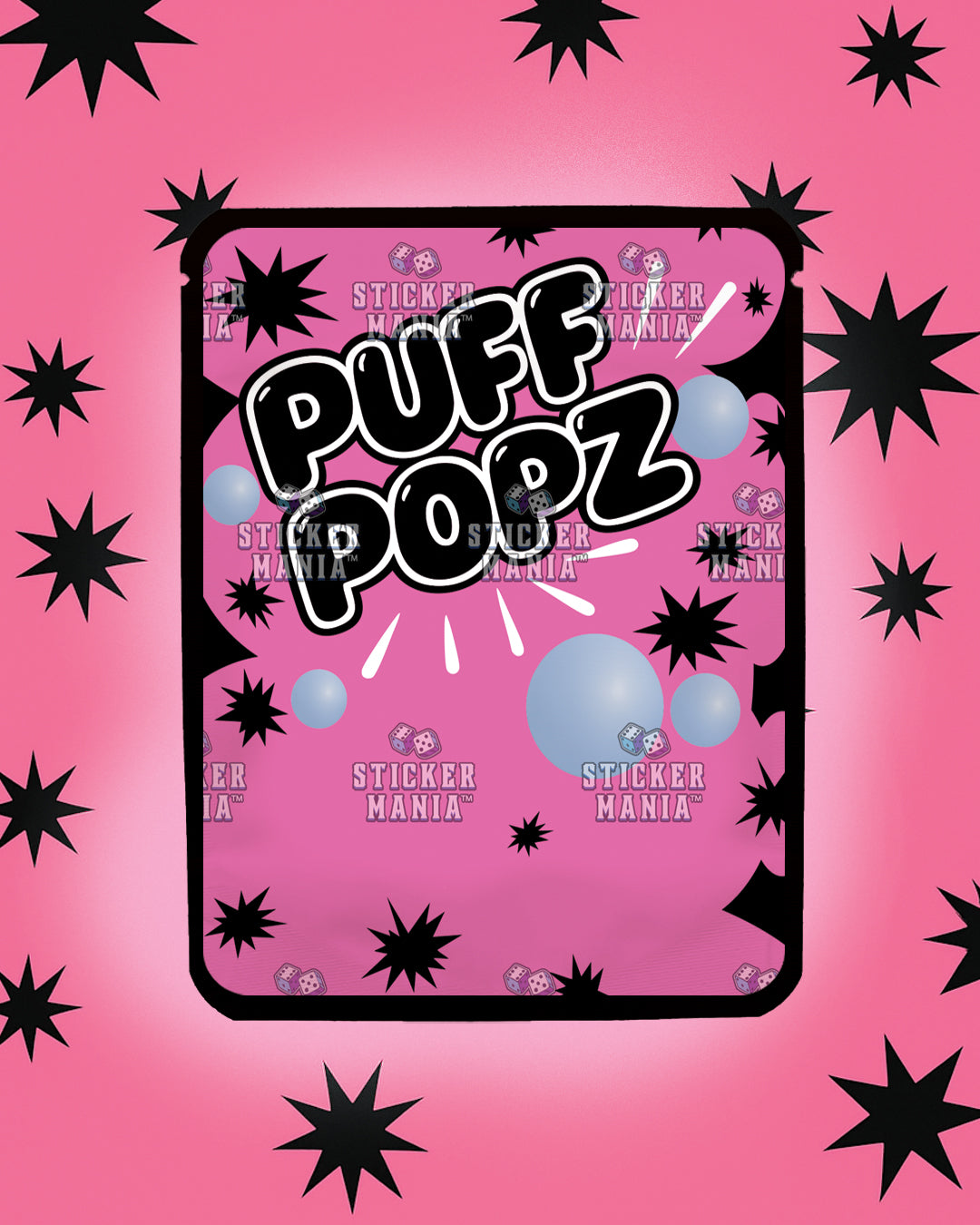 Puff Popz Bubble Gum | Pre-Made Sticker Bag | 3.5g