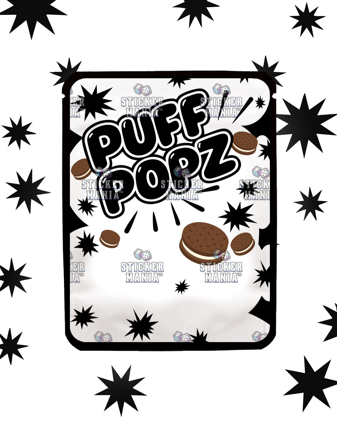 Puff Popz Cookies & Cream | Pre-Made Sticker Bag | 3.5g