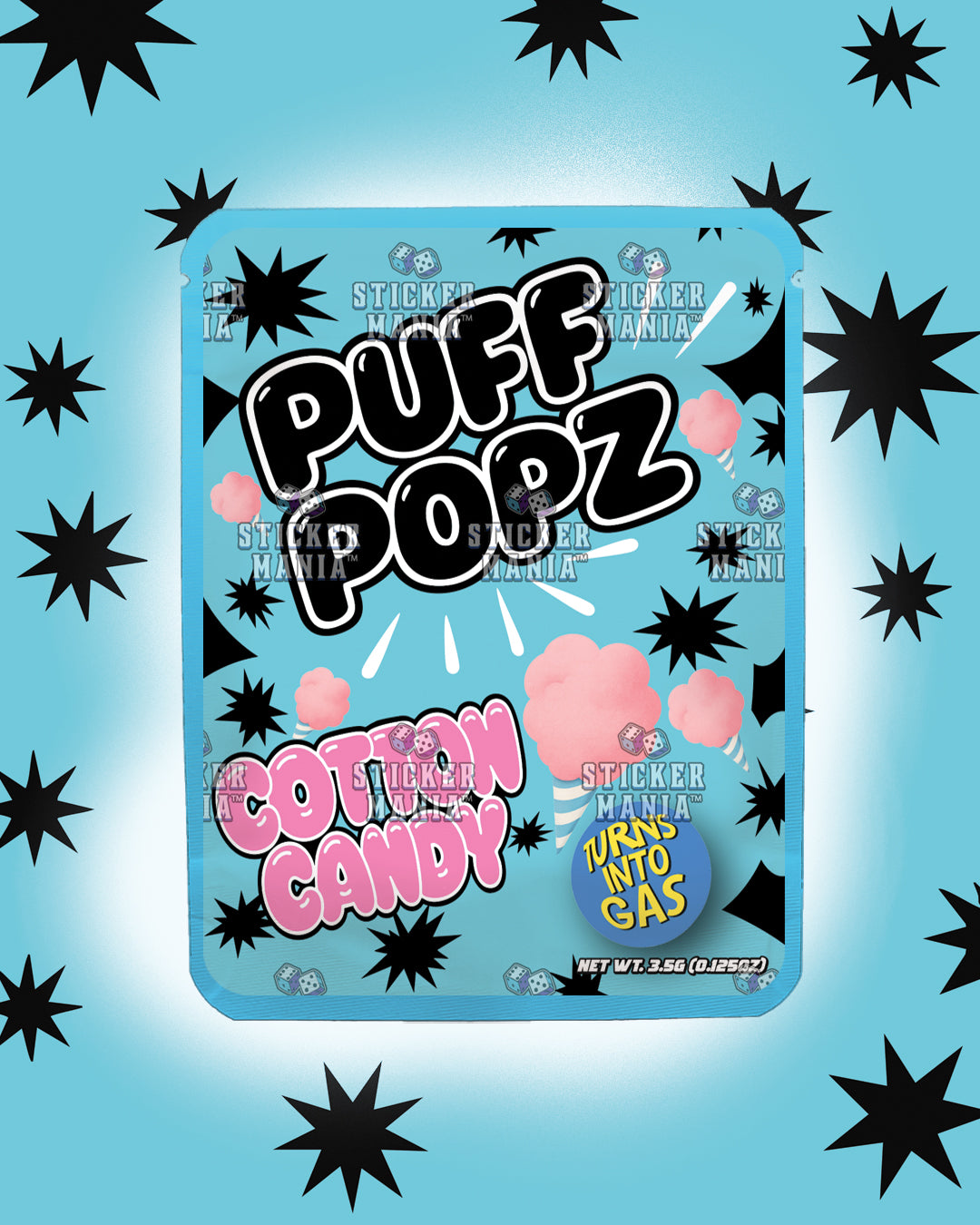 Puff Popz Cotton Candy | Pre-Made Sticker Bag | 3.5g