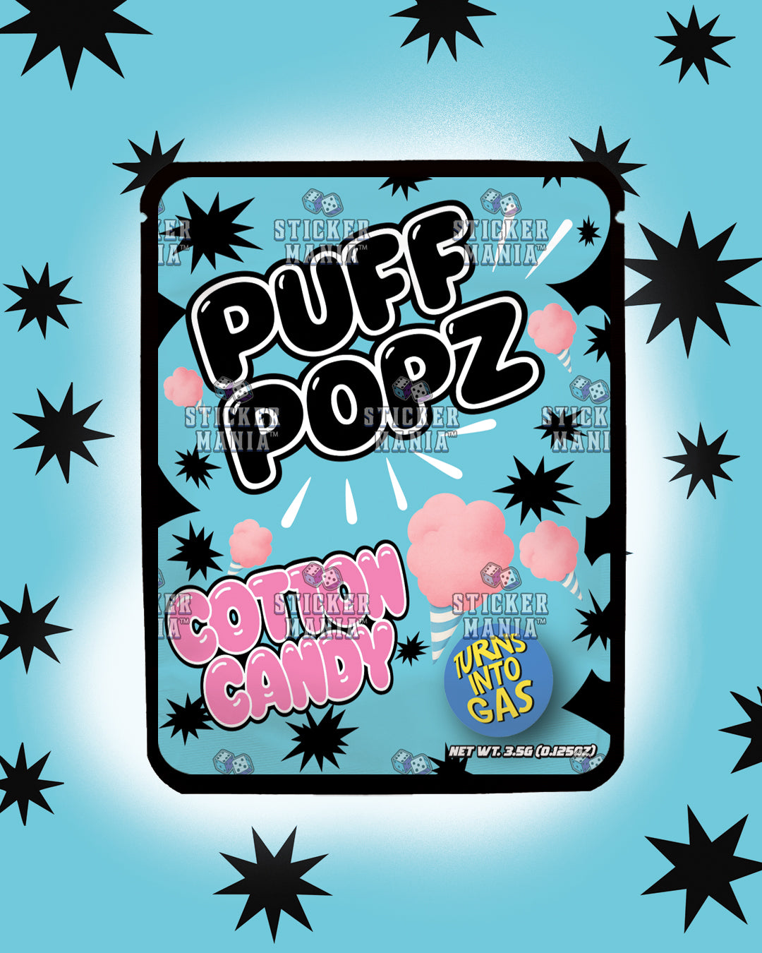 Puff Popz Cotton Candy | Pre-Made Sticker Bag | 3.5g