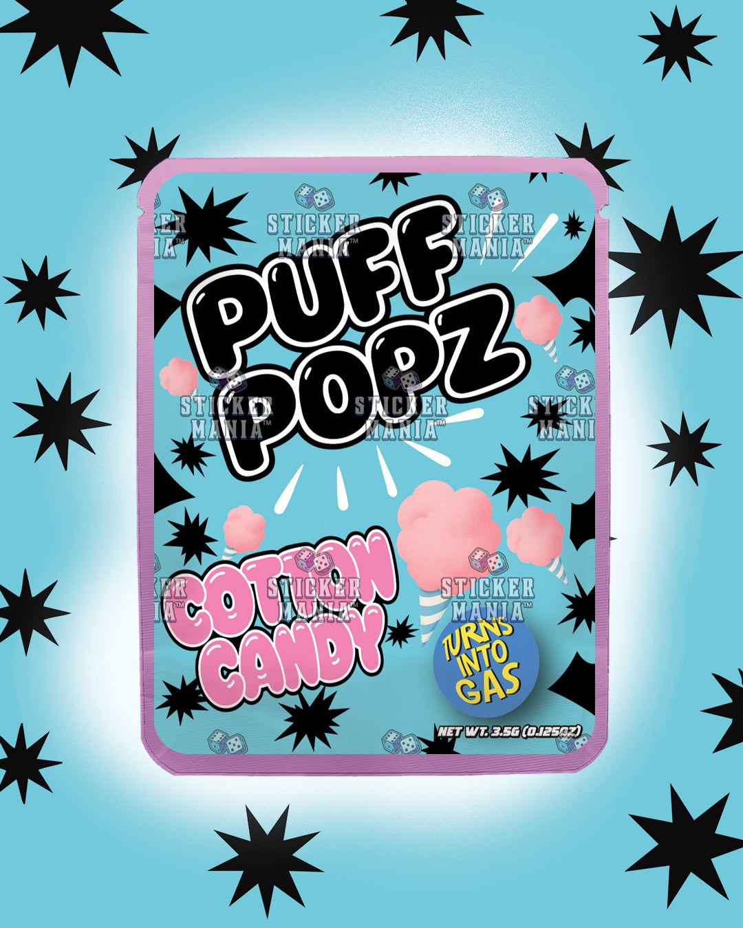 Puff Popz Cotton Candy | Pre-Made Sticker Bag | 3.5g