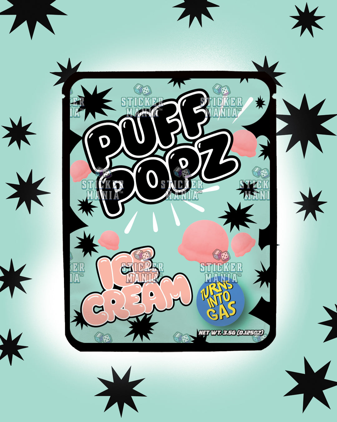 Puff Popz Ice Cream | Pre-Made Sticker Bag | 3.5g