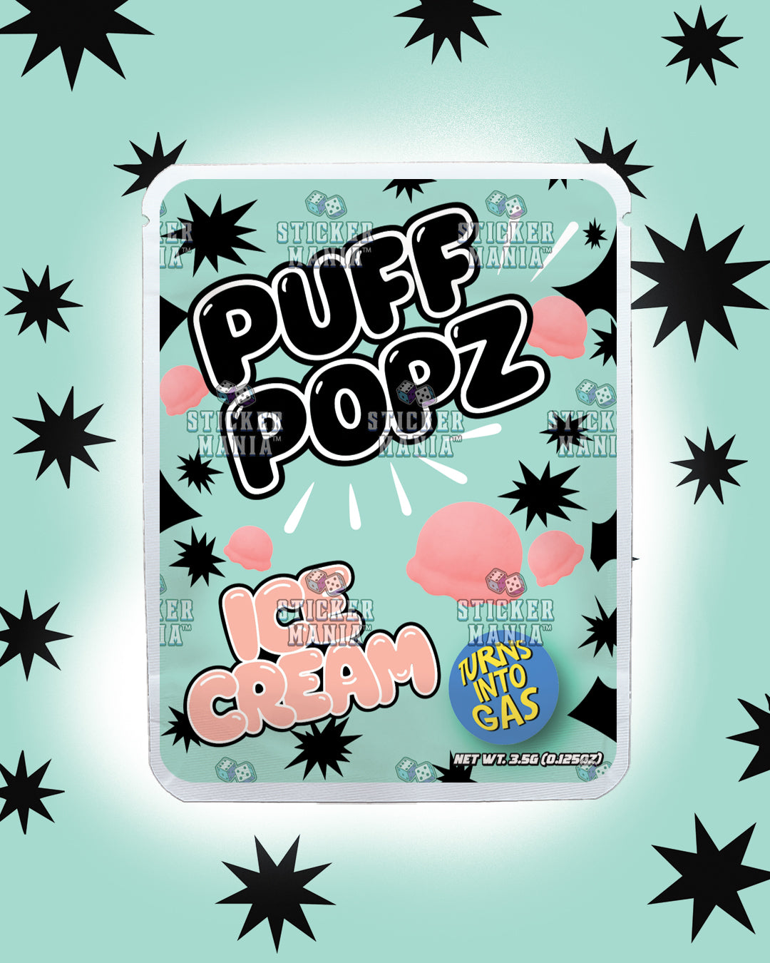 Puff Popz Ice Cream | Pre-Made Sticker Bag | 3.5g