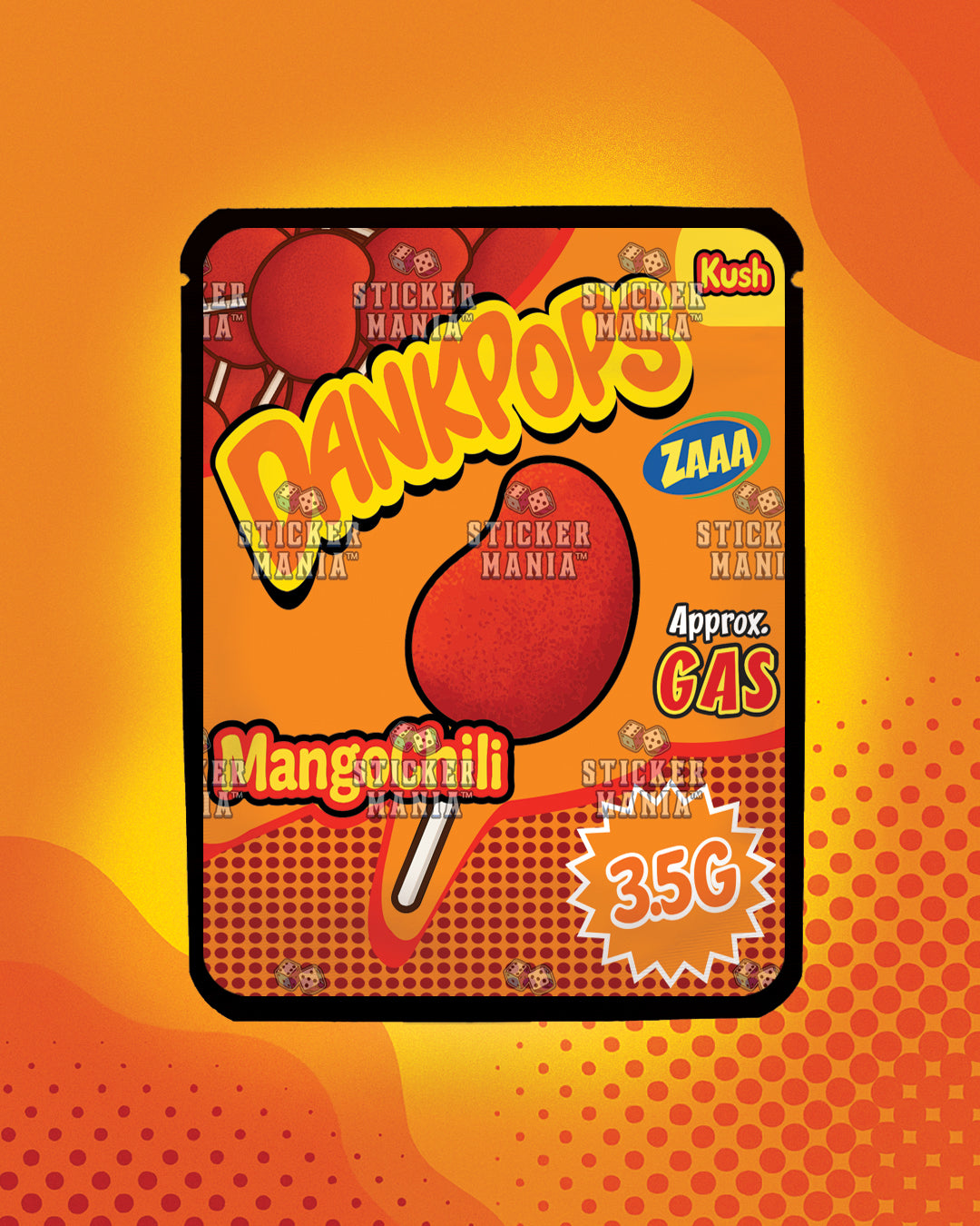 Dank Pops Mango Chili | Pre-Made Sticker Bag | 3.5g