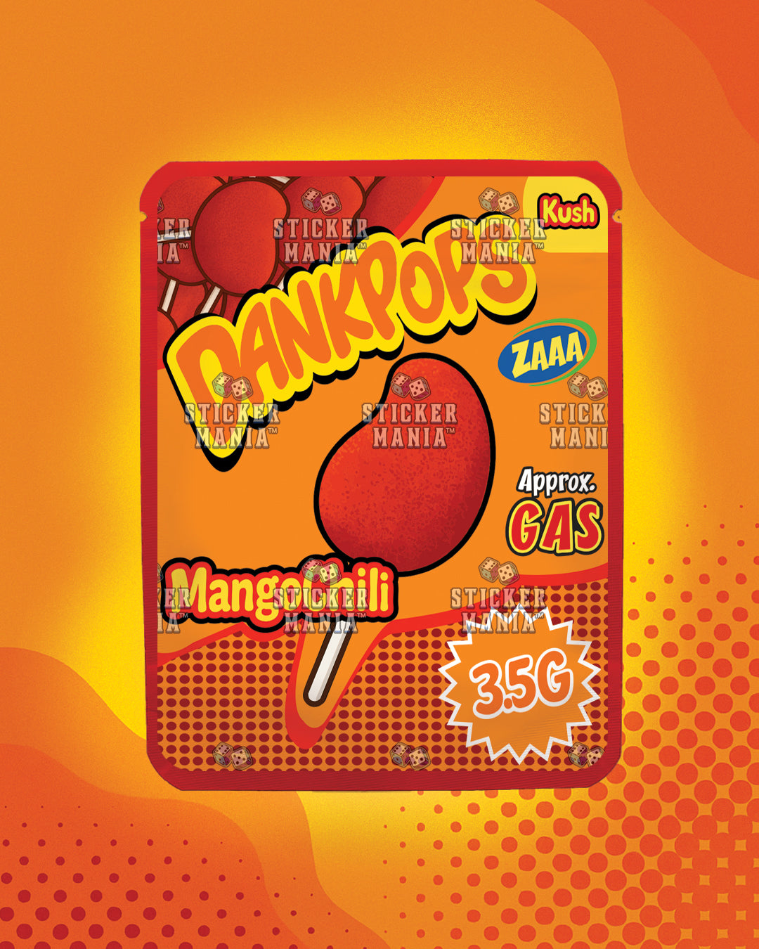 Dank Pops Mango Chili | Pre-Made Sticker Bag | 3.5g