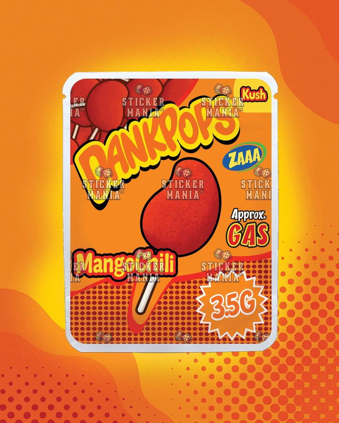 Dank Pops Mango Chili | Pre-Made Sticker Bag | 3.5g
