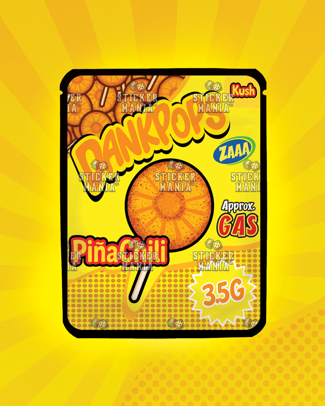 Dank Pops Pina Chili | Pre-Made Sticker Bag | 3.5g