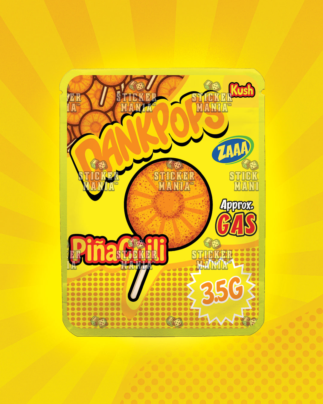 Dank Pops Pina Chili | Pre-Made Sticker Bag | 3.5g