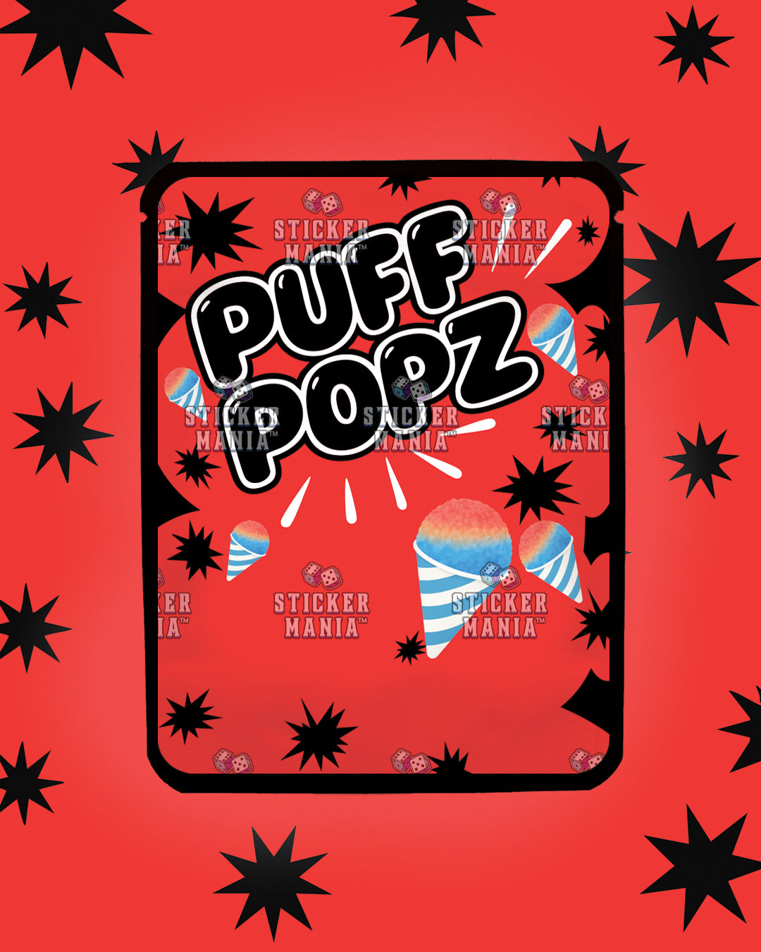 Puff Popz Snow Cone | Pre-Made Sticker Bag | 3.5g
