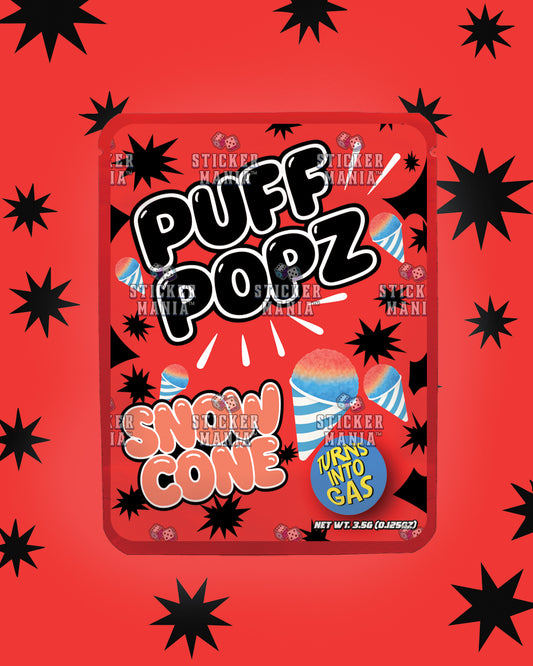Puff Popz Snow Cone | Pre-Made Sticker Bag | 3.5g