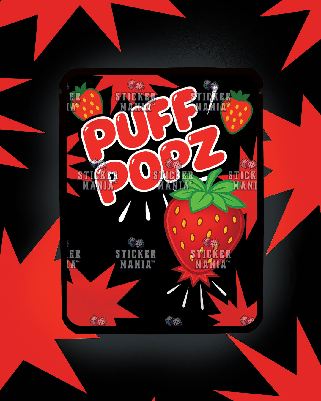 Puff Popz Strawberry Shock | Pre-Made Sticker Bag | 3.5g
