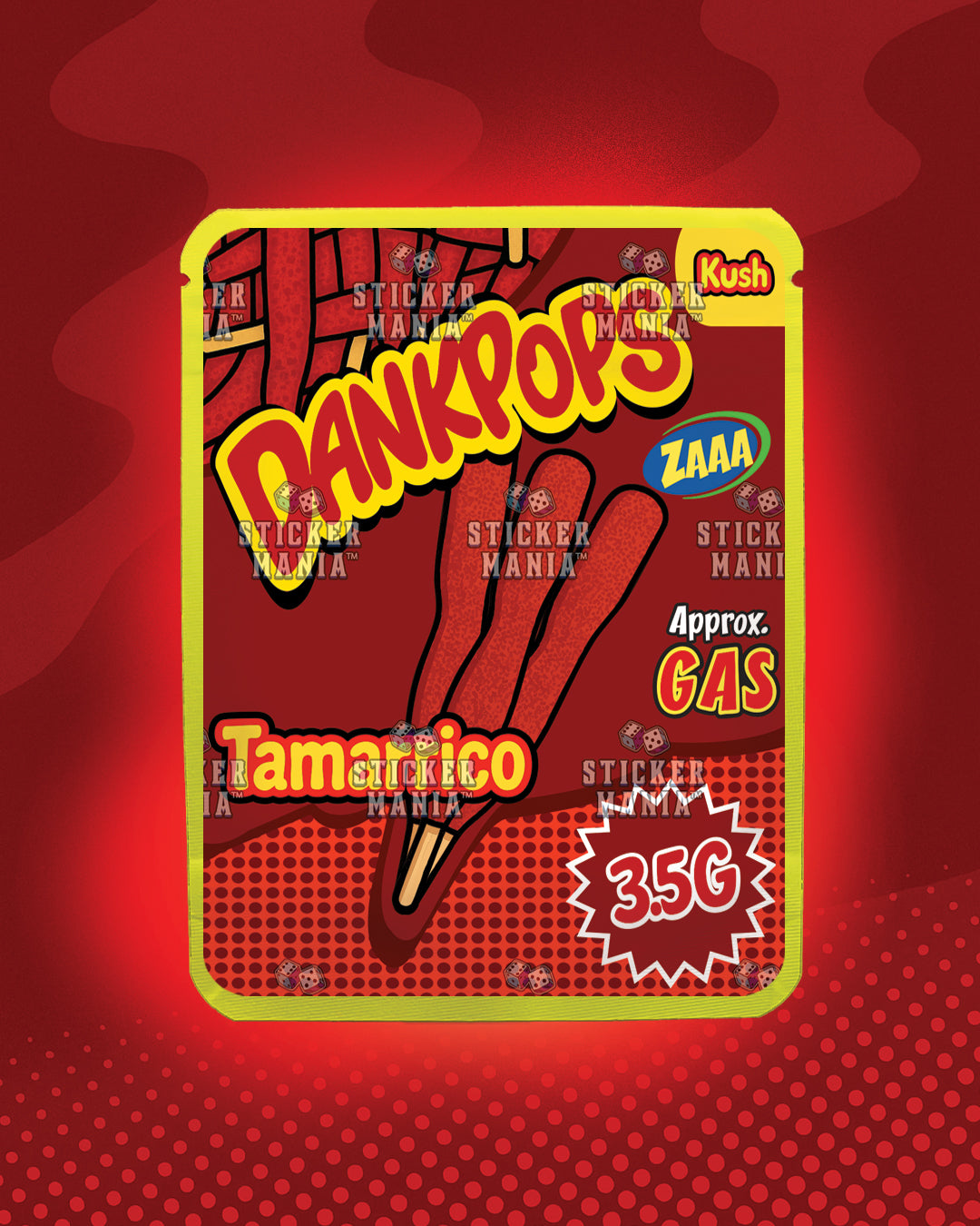 Dank Pops Tamarrico | Pre-Made Sticker Bag | 3.5g