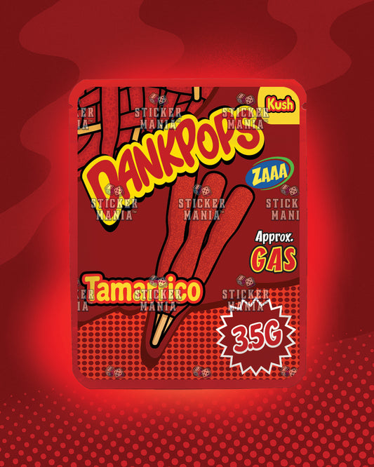 Dank Pops Tamarrico | Pre-Made Sticker Bag | 3.5g