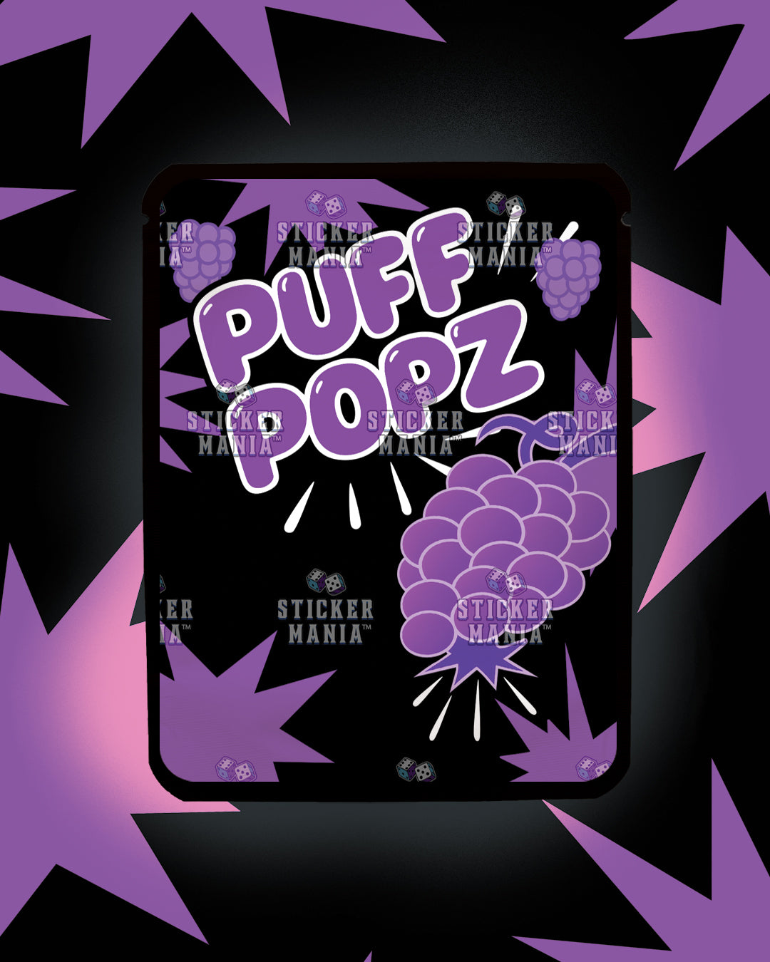Puff Popz Thunder Grape | Pre-Made Sticker Bag | 3.5g