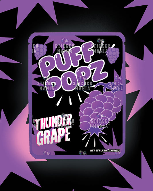 Puff Popz Thunder Grape | Pre-Made Sticker Bag | 3.5g