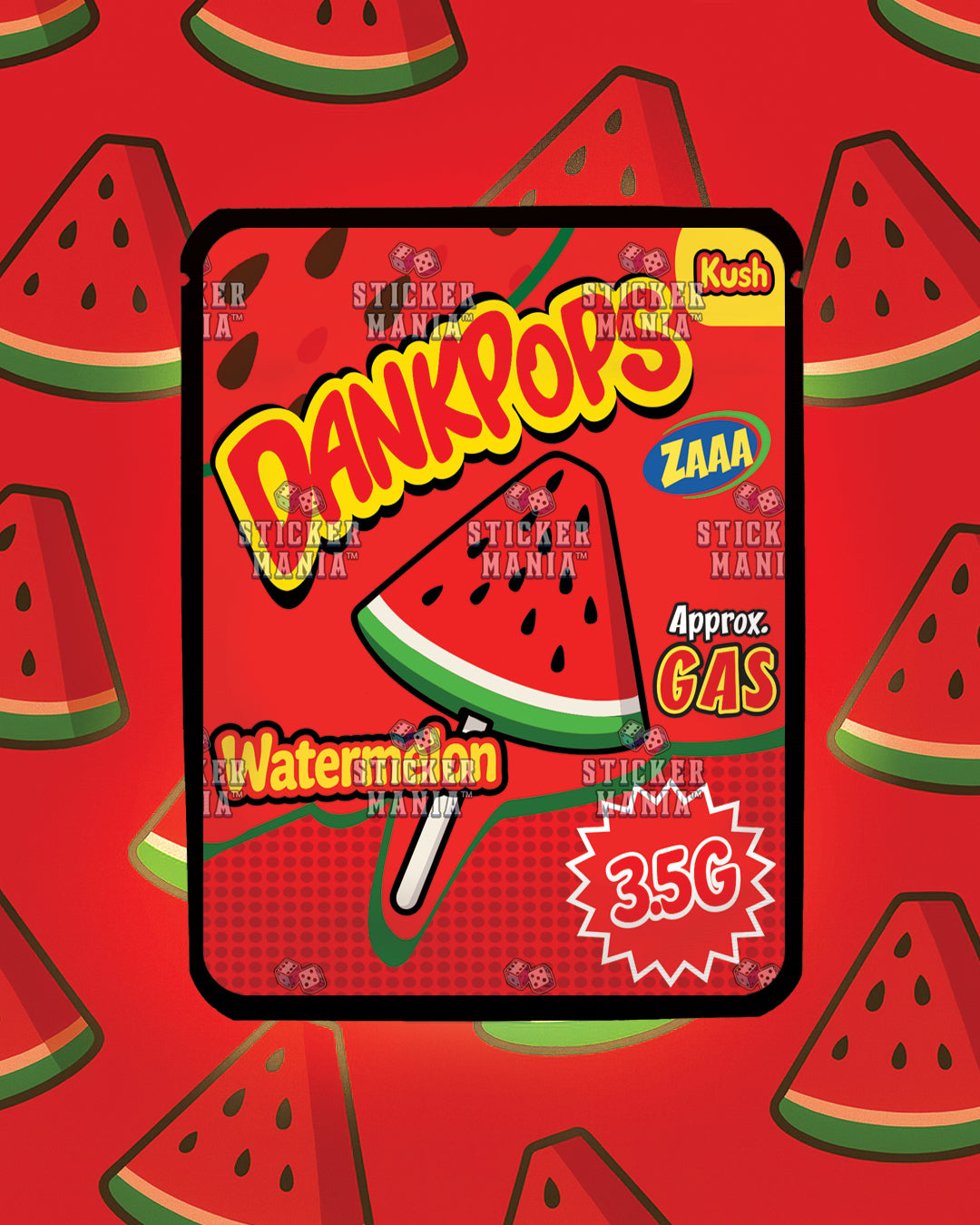Dank Pops Watermelon | Pre-Made Sticker Bag | 3.5g