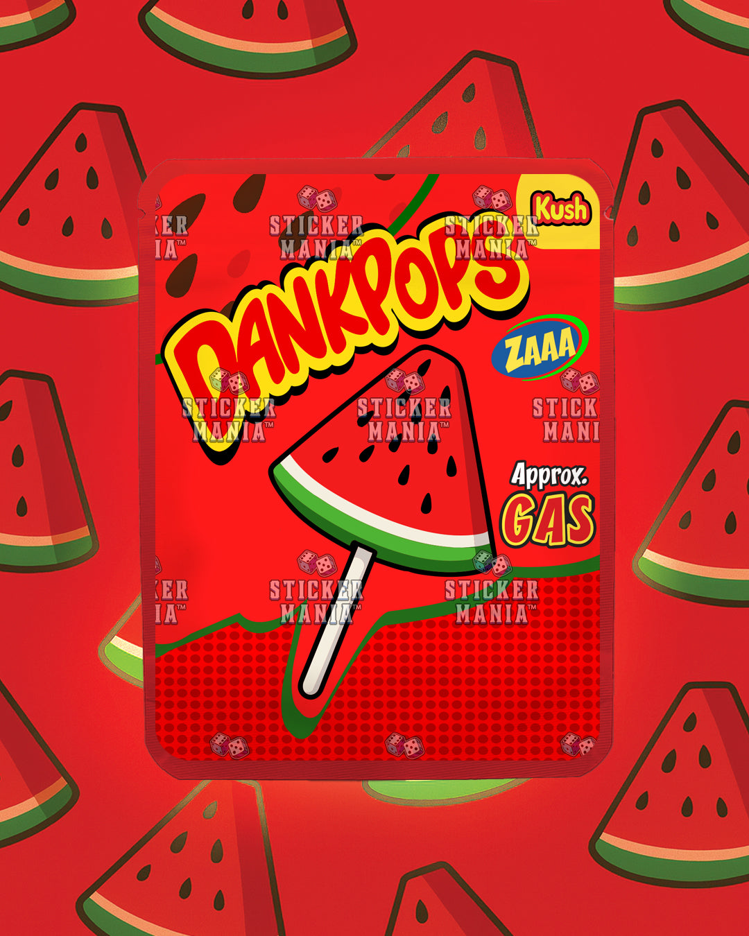 Dank Pops Watermelon | Pre-Made Sticker Bag | 3.5g