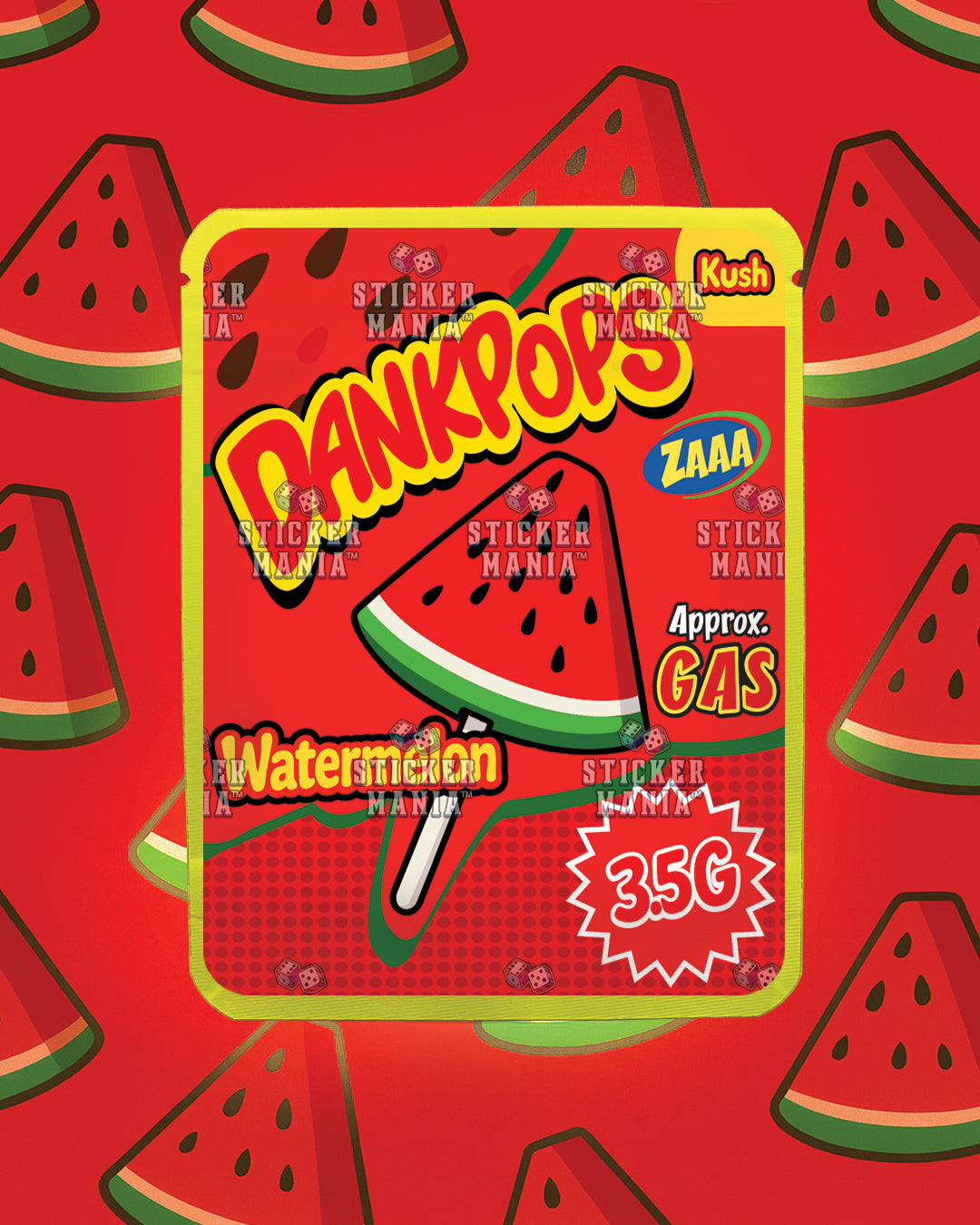 Dank Pops Watermelon | Pre-Made Sticker Bag | 3.5g