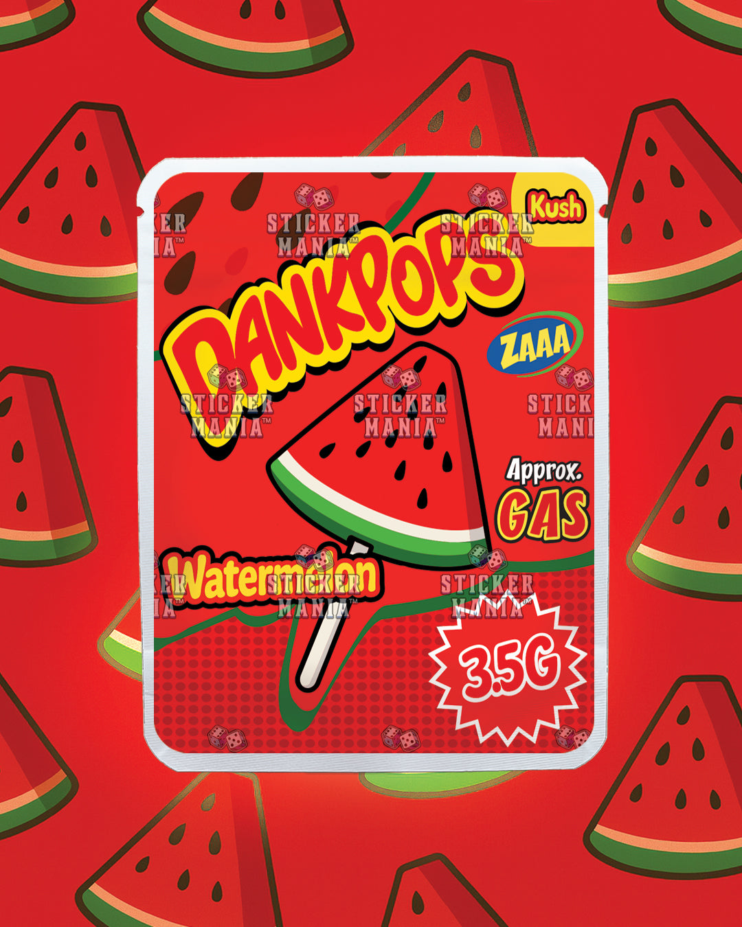 Dank Pops Watermelon | Pre-Made Sticker Bag | 3.5g