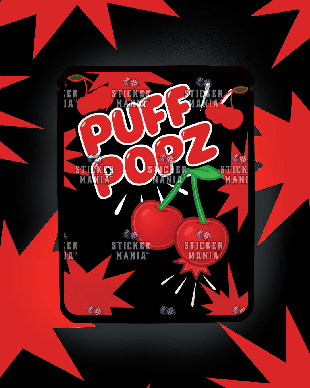 Puff Popz Wild Cherry | Pre-Made Sticker Bag | 3.5g