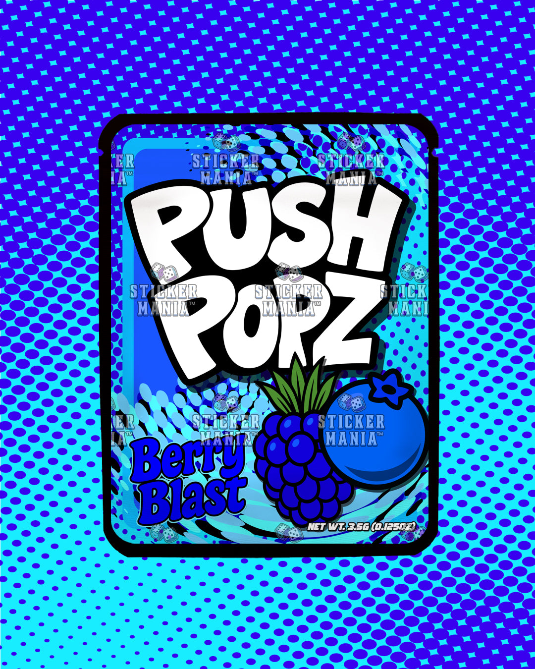 Push Popz BerryBlast | Pre-Made Sticker Bag | 3.5g