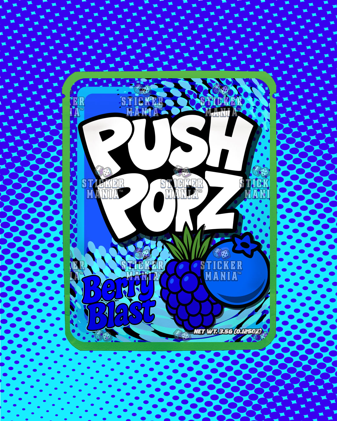 Push Popz BerryBlast | Pre-Made Sticker Bag | 3.5g