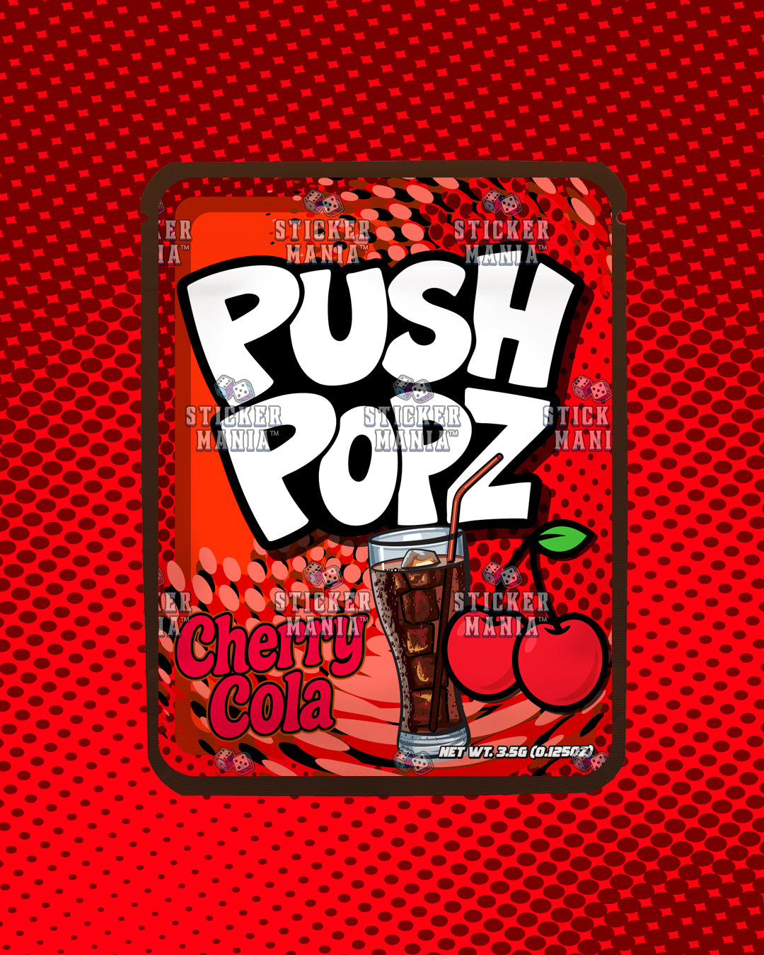 Push Popz Cherry Cola | Pre-Made Sticker Bag | 3.5g