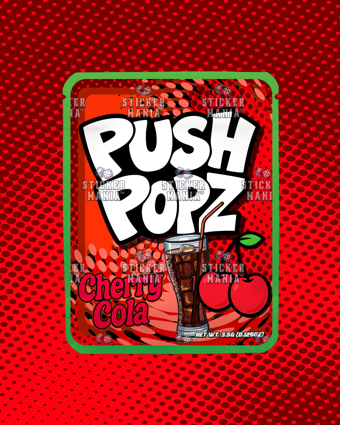 Push Popz Cherry Cola | Pre-Made Sticker Bag | 3.5g