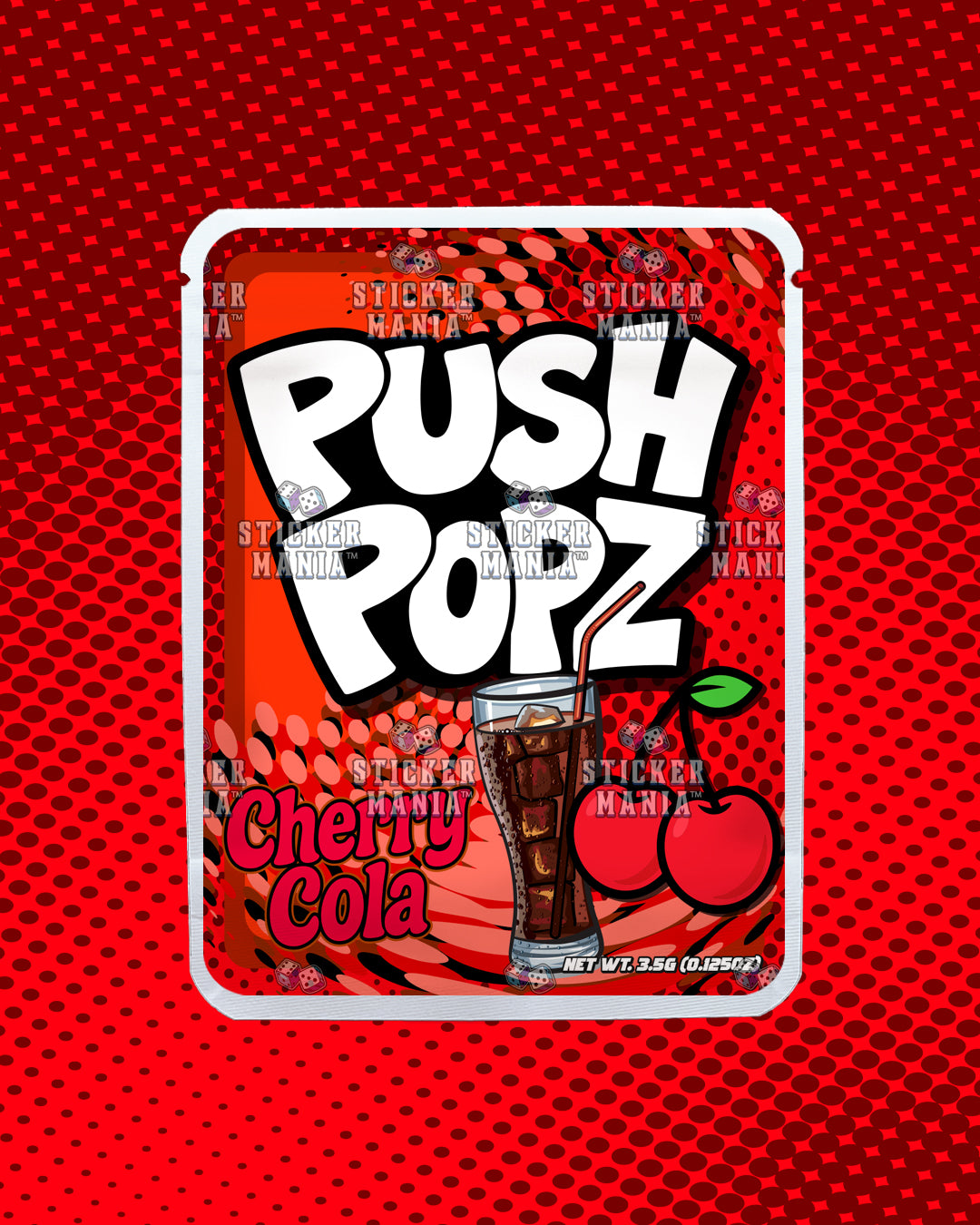 Push Popz Cherry Cola | Pre-Made Sticker Bag | 3.5g