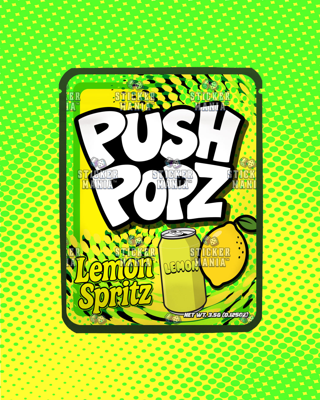 Push Popz Lemon Spritz | Pre-Made Sticker Bag | 3.5g