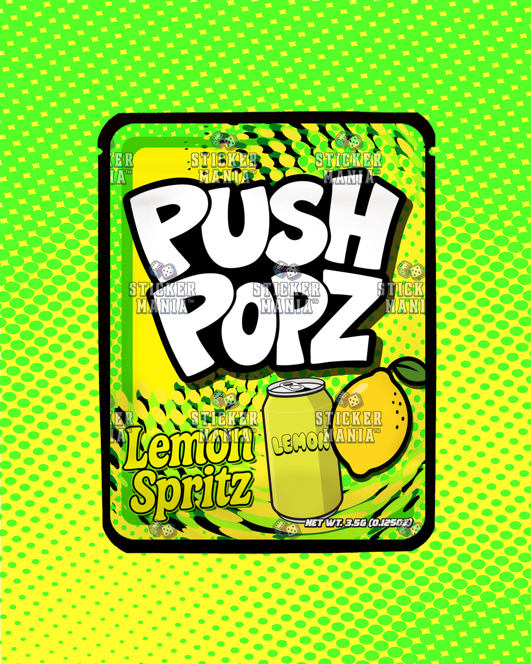 Push Popz Lemon Spritz | Pre-Made Sticker Bag | 3.5g