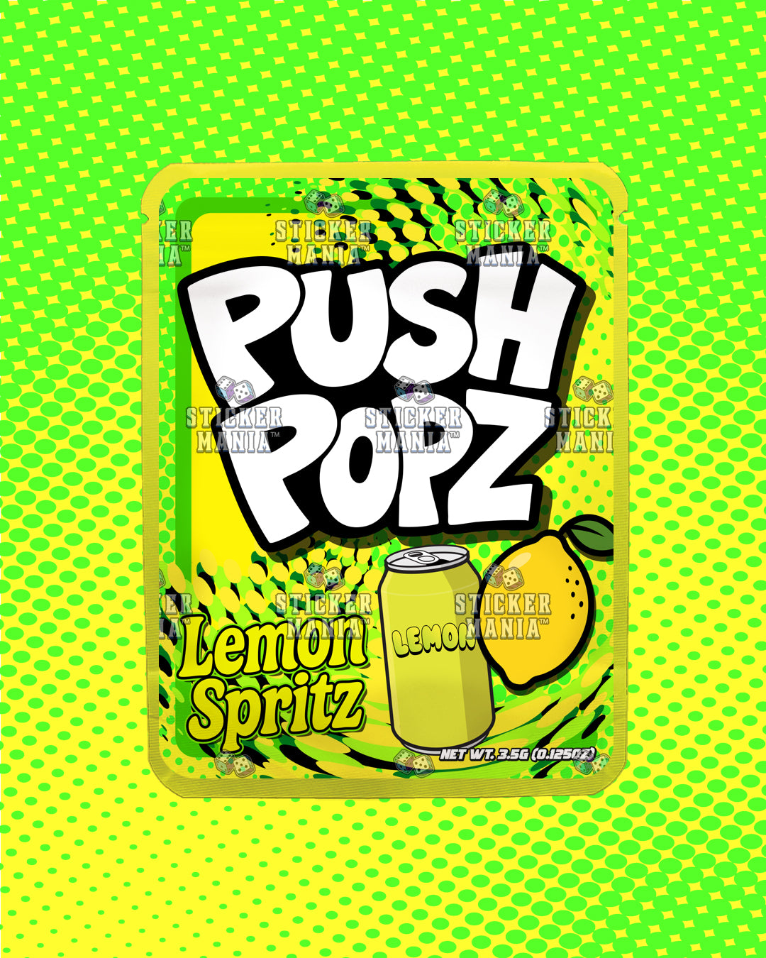 Push Popz Lemon Spritz | Pre-Made Sticker Bag | 3.5g