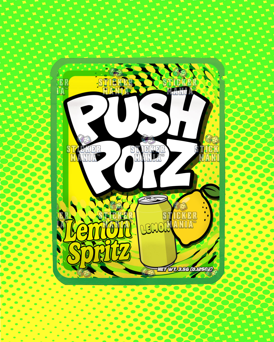 Push Popz Lemon Spritz | Pre-Made Sticker Bag | 3.5g