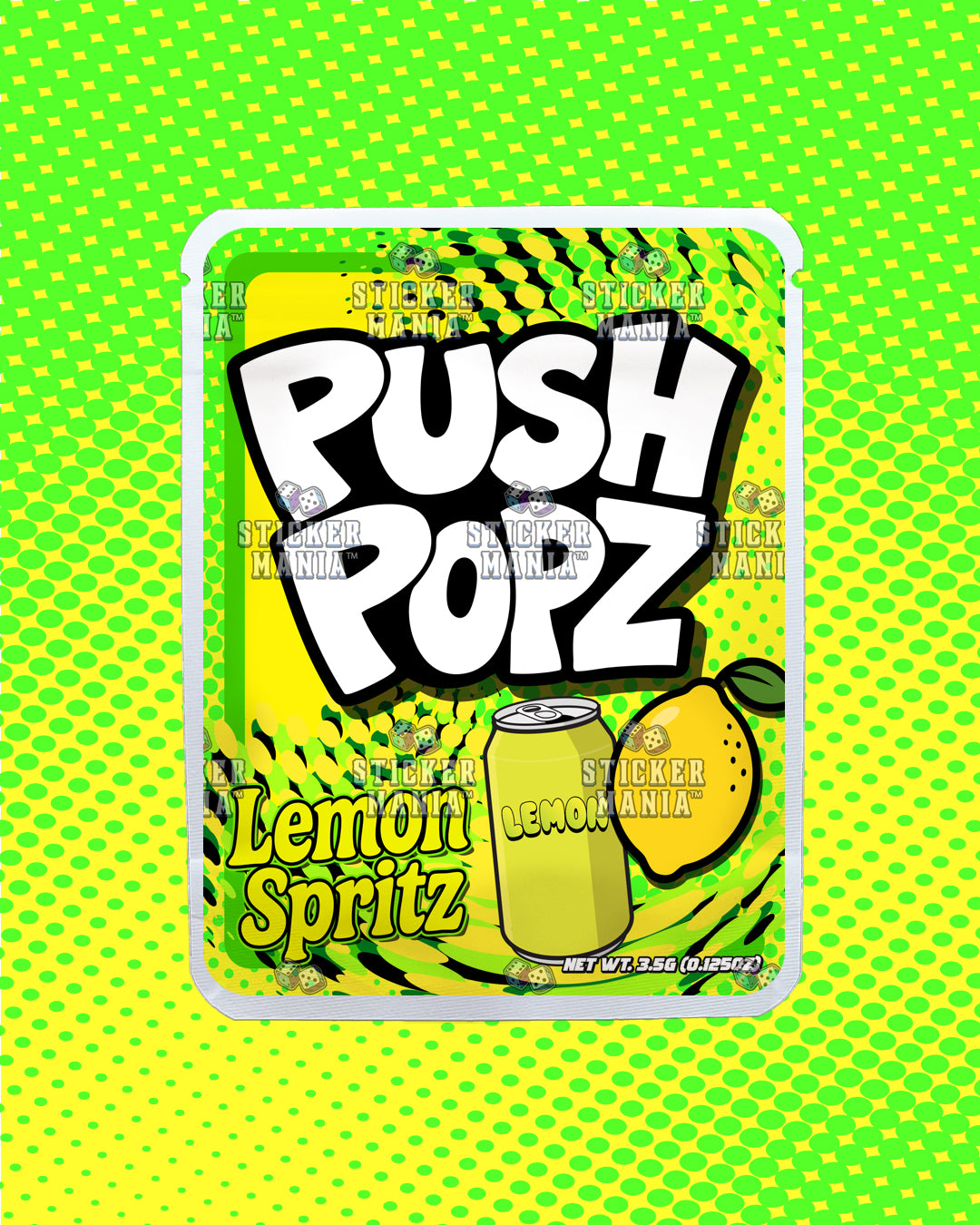 Push Popz Lemon Spritz | Pre-Made Sticker Bag | 3.5g