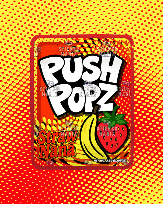 Push Popz Straw Nana | Pre-Made Sticker Bag | 3.5g