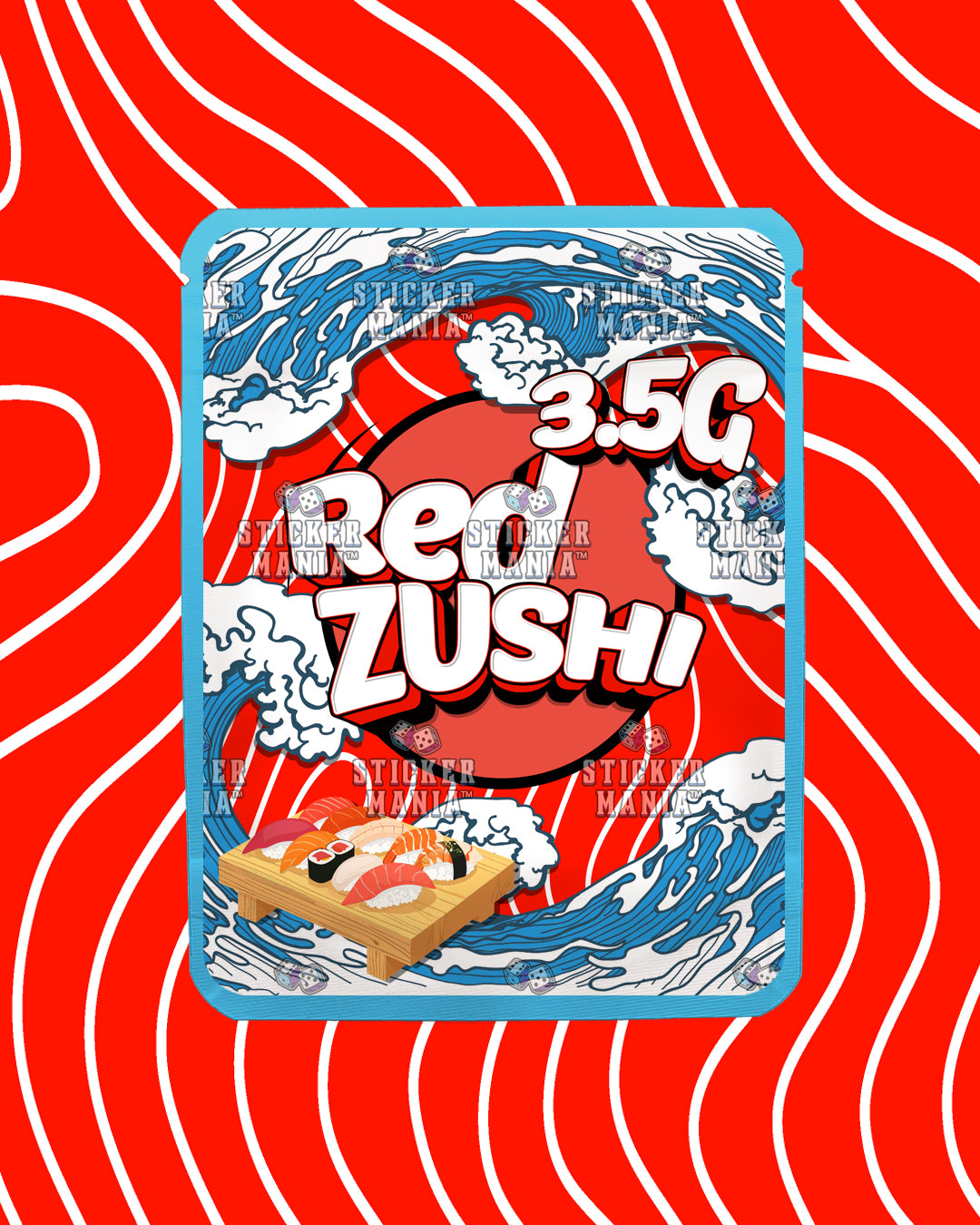 Red Zushi | Pre-Made Sticker Bag | 3.5g