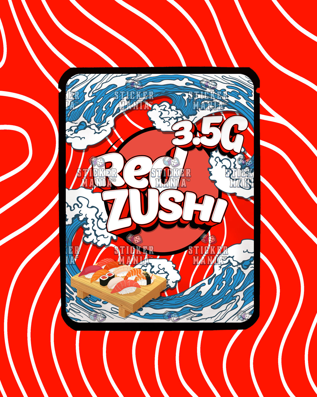 Red Zushi | Pre-Made Sticker Bag | 3.5g