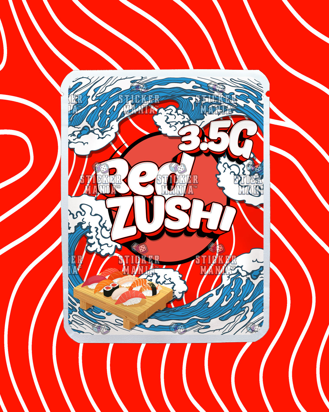 Red Zushi | Pre-Made Sticker Bag | 3.5g